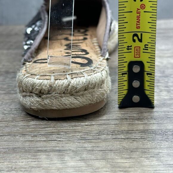 Sam Edelman~Women’s~”Kerry” Pewter Sequin Espadrille Slide Mules~Size 8.5 - Picture 5 of 9